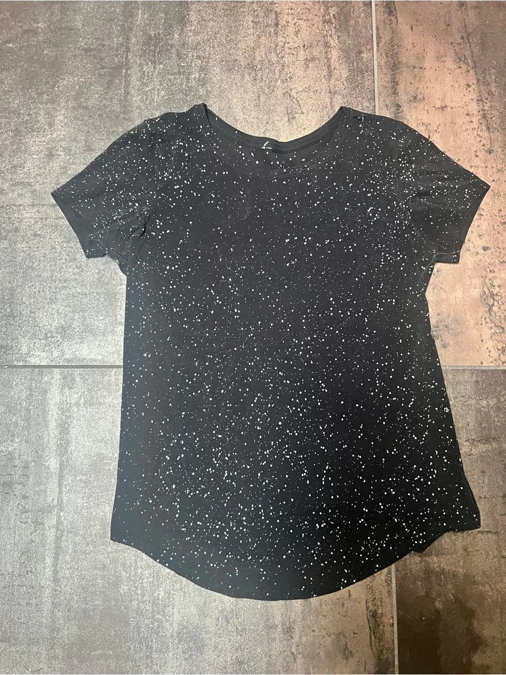 lululemon athletica Black Short-Sleeve Tee with White Speckle Print